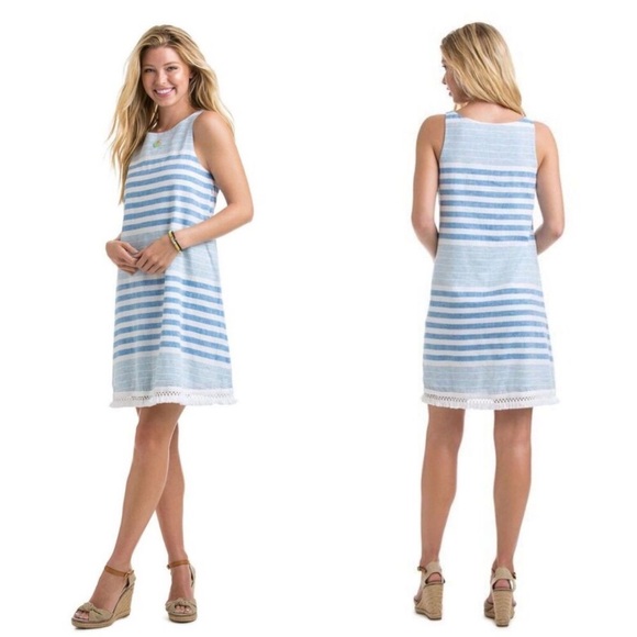 Vineyard Vines Dresses & Skirts - Vineyard Vines Sleeveless Tassel Coastal Grandma New Preppy Mini Dress Women 0